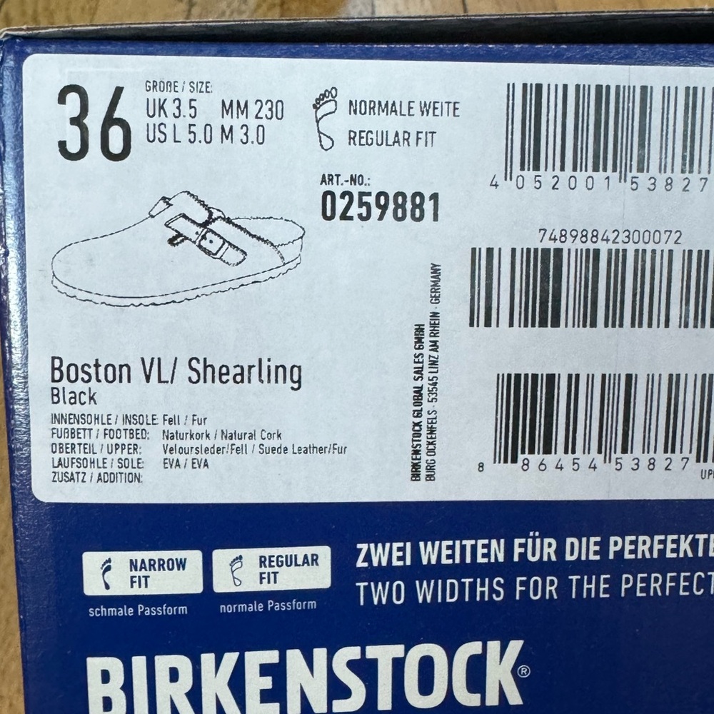 Birkenstock Boston Shearling Clogs Black NWT size 36 US 5.5/6